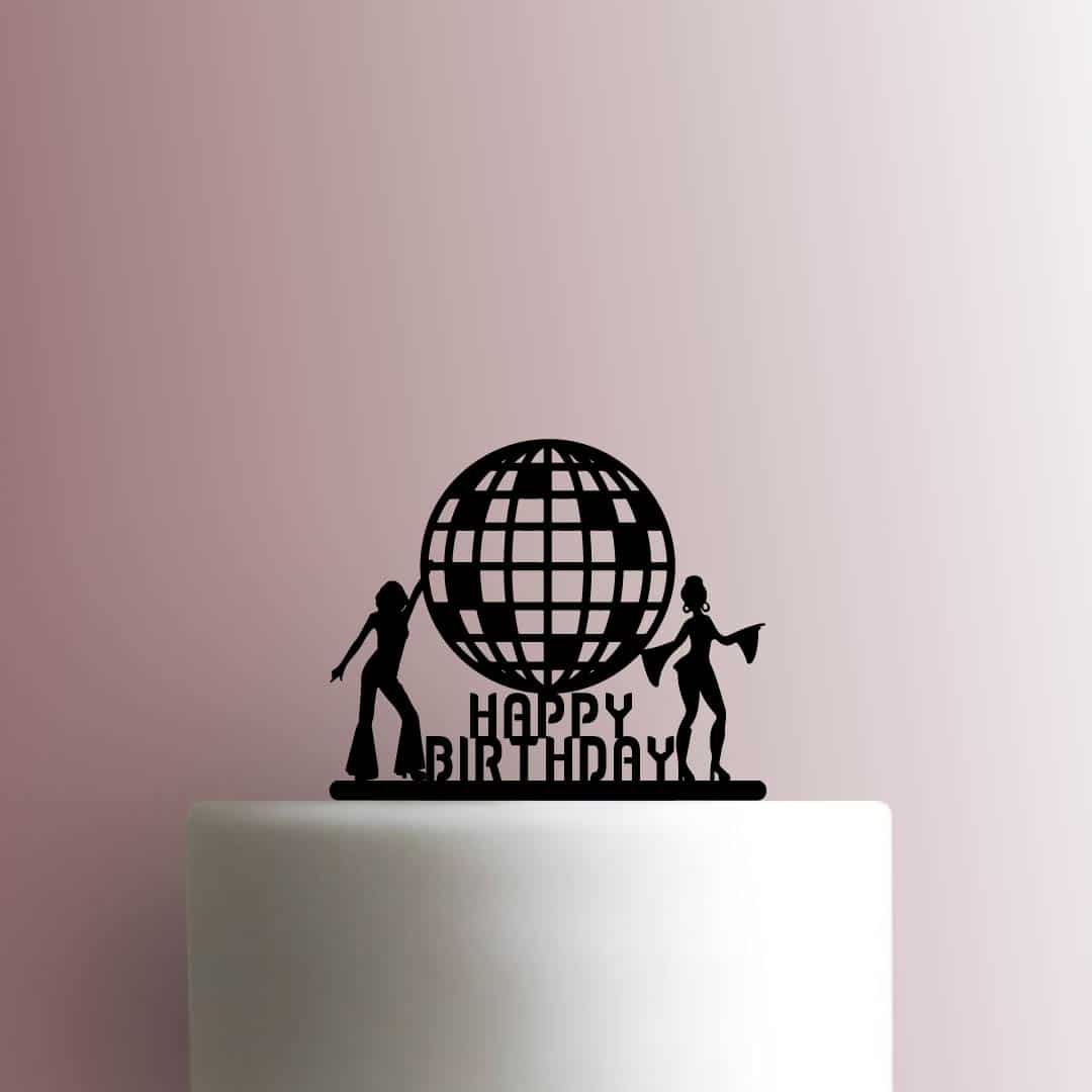 Disco Happy Birthday - Acrylic Cake Topper