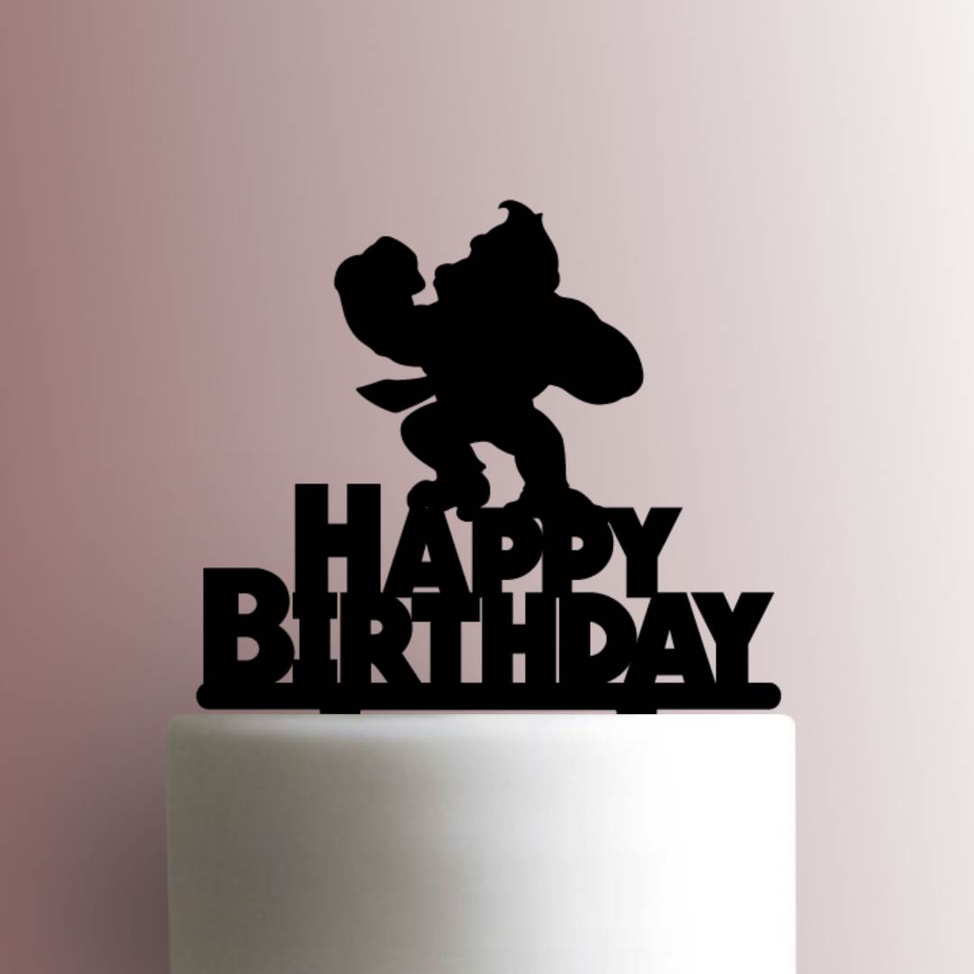 Donkey Kong Happy Birthday - Acrylic Cake Topper