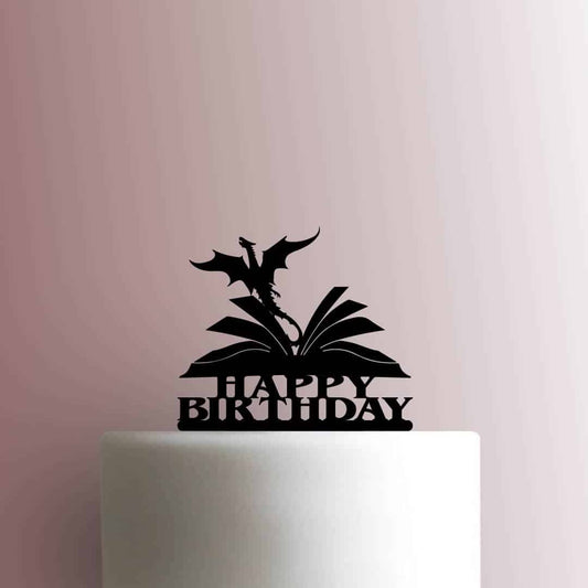 Dragon Book Happy Birthday - Acrylic Cake Topper