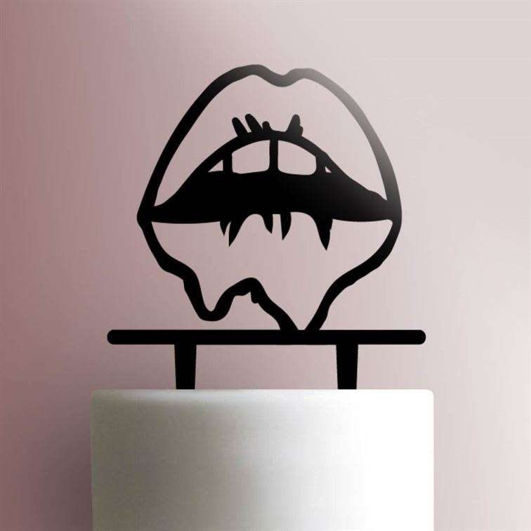 Dripping Lips- Acrylic Cake Topper