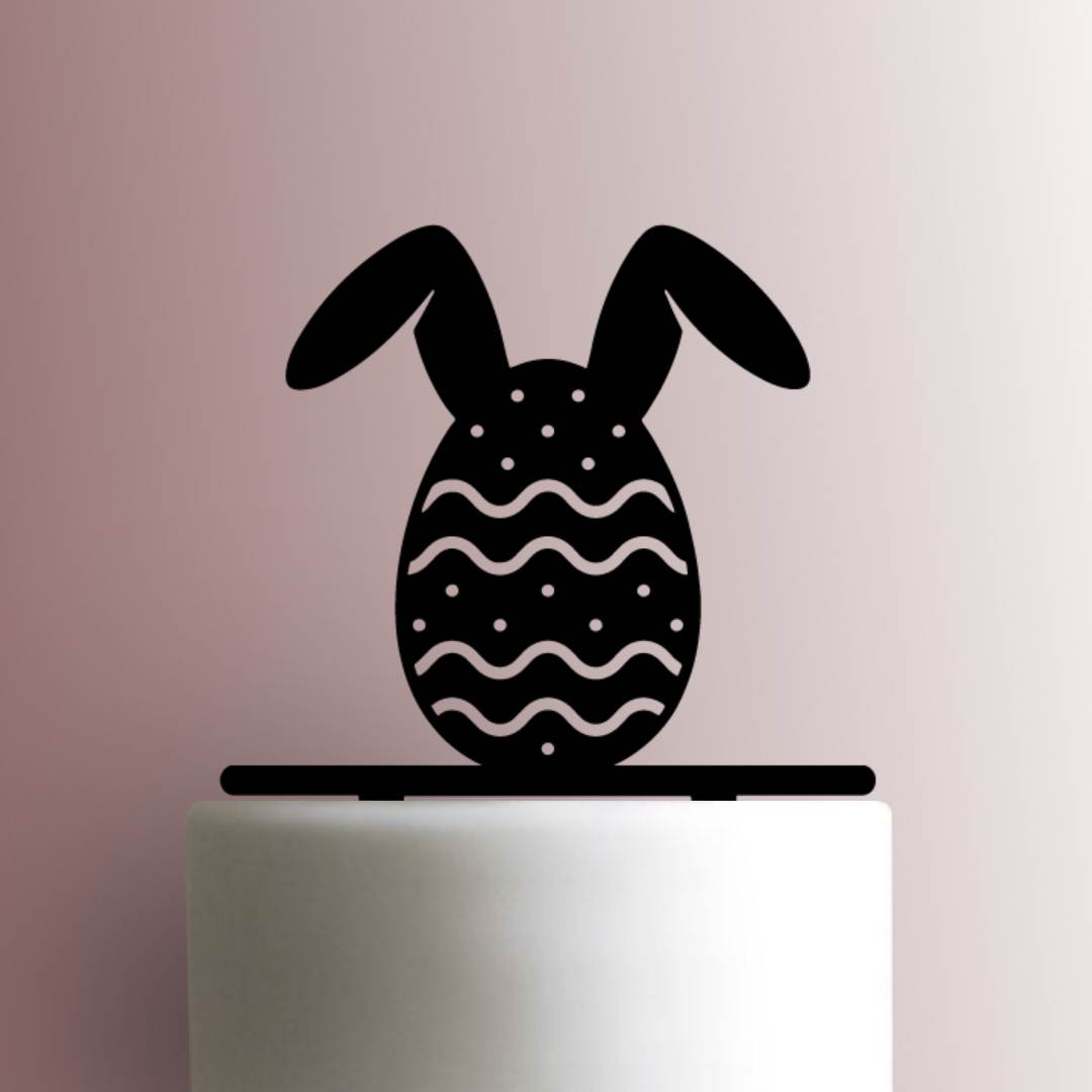 Easter ? Egg with Bunny Ears - Acrylic Cake Topper