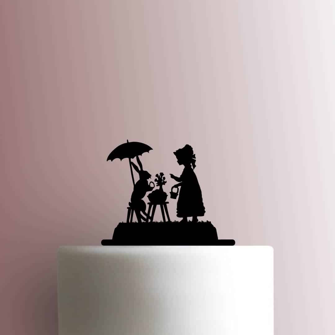 Easter ? Rabbit and Girl - Acrylic Cake Topper