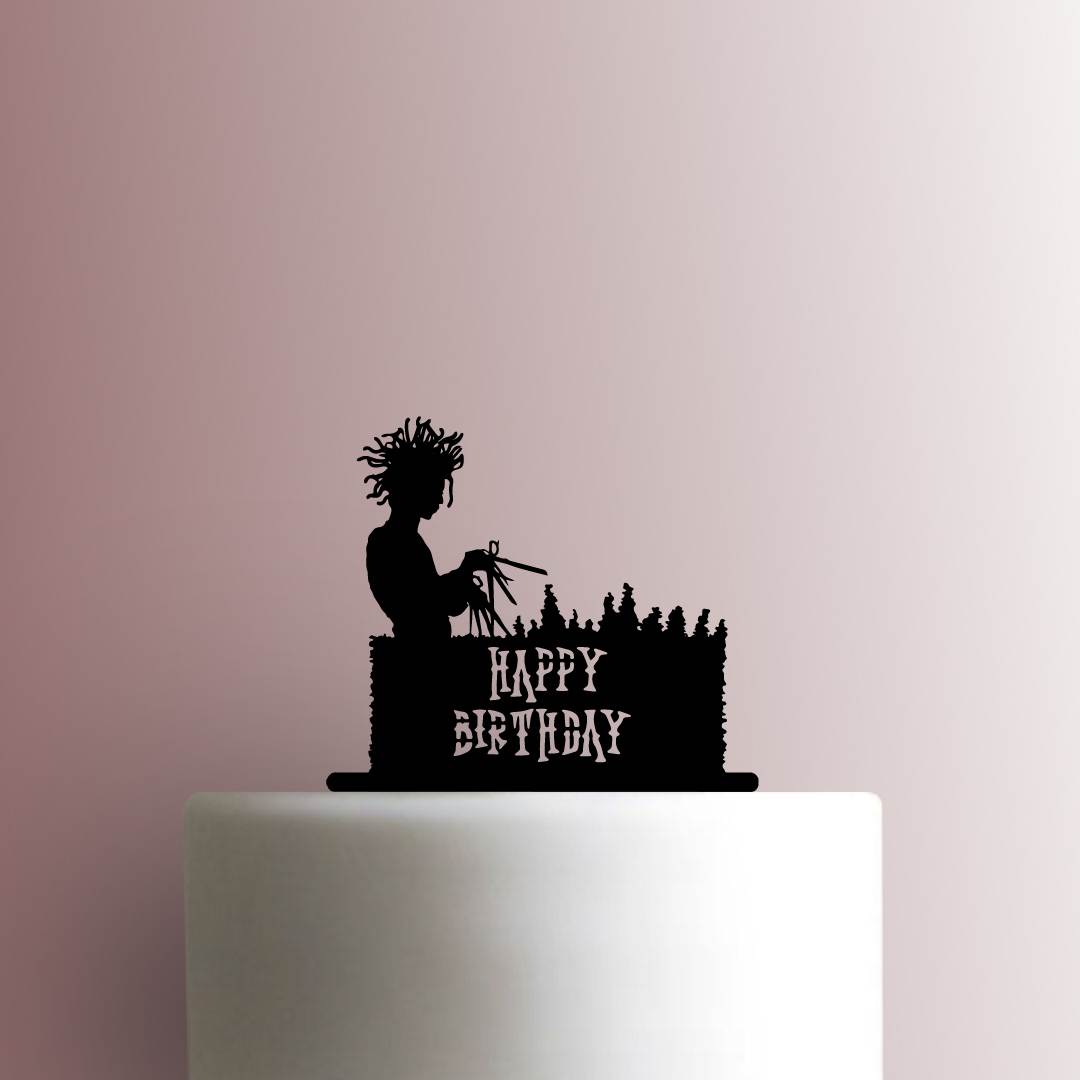 Edward Scissorhands Happy Birthday - Acrylic Cake Topper