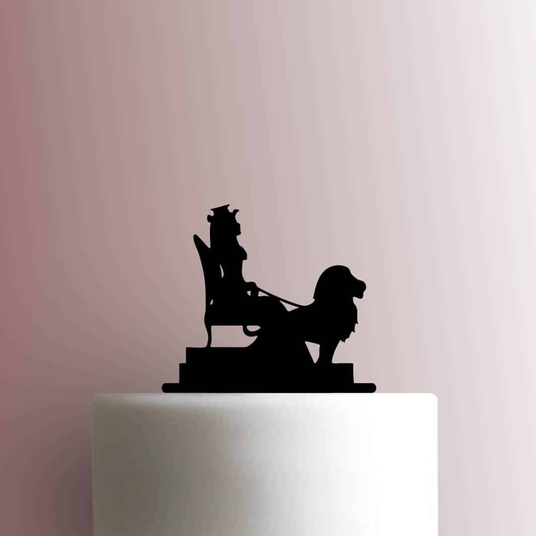 Egyptian Cleopatra and Lion - Acrylic Cake Topper