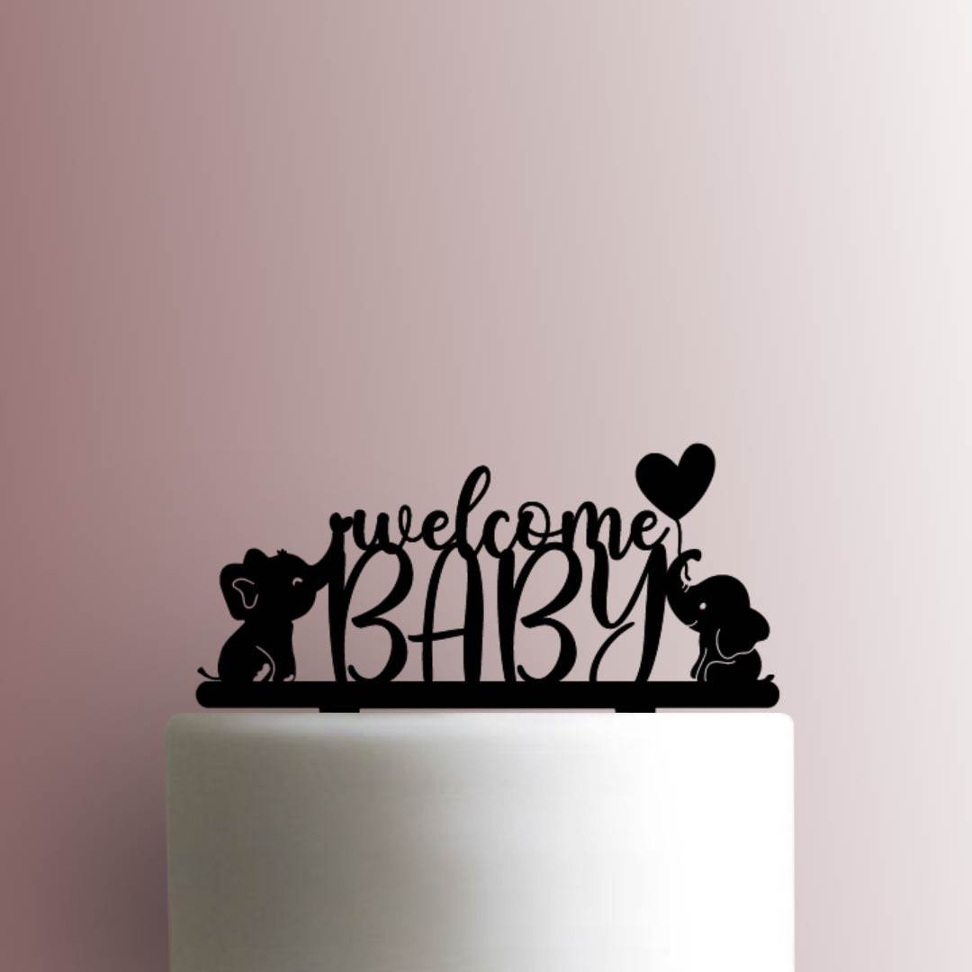 Elephant Welcome Baby - Acrylic Cake Topper