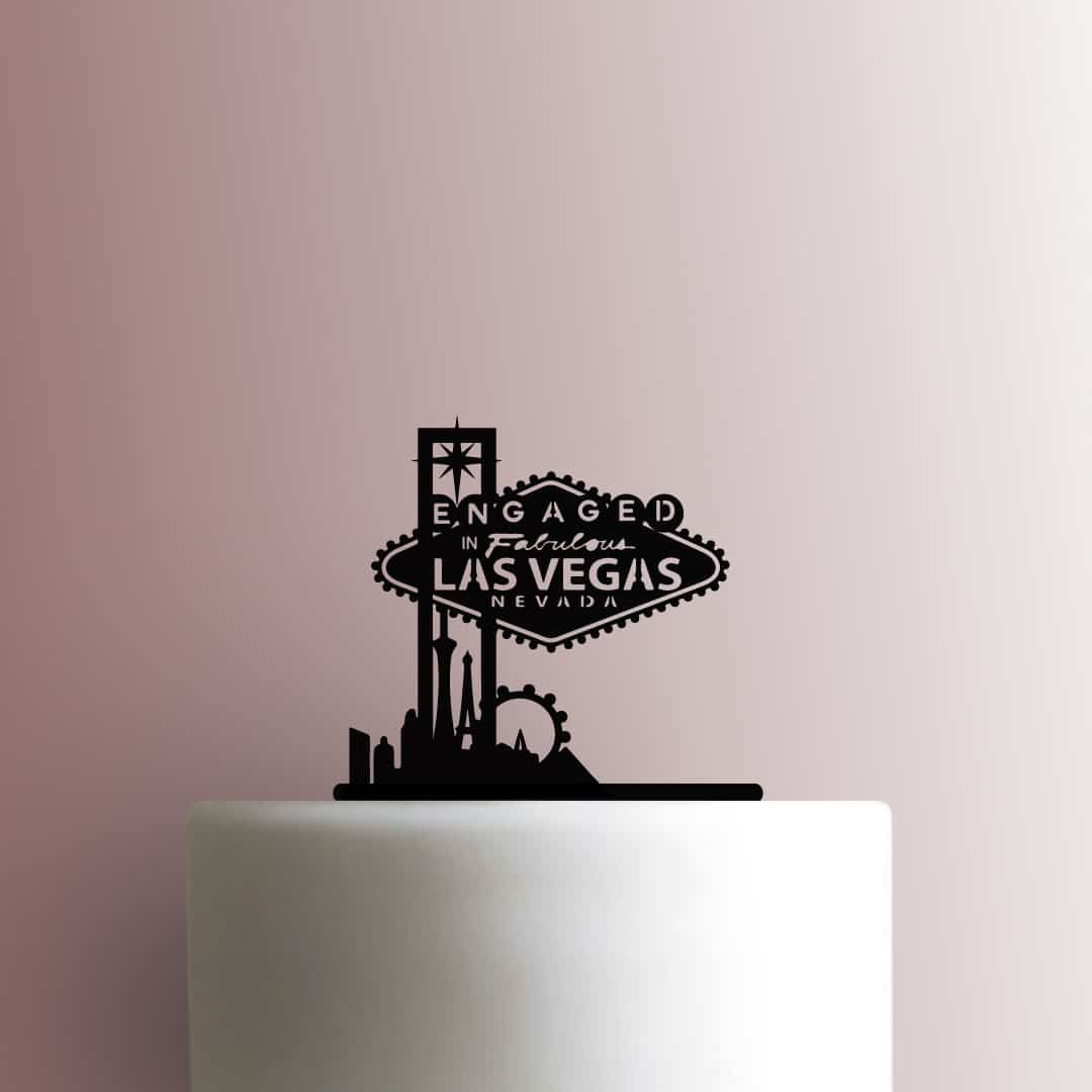 Engaged in Fabulous Las Vegas - Acrylic Cake Topper
