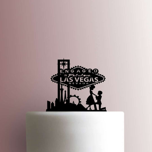 Engaged in Fabulous Las Vegas Afro Couple - Acrylic Cake Topper