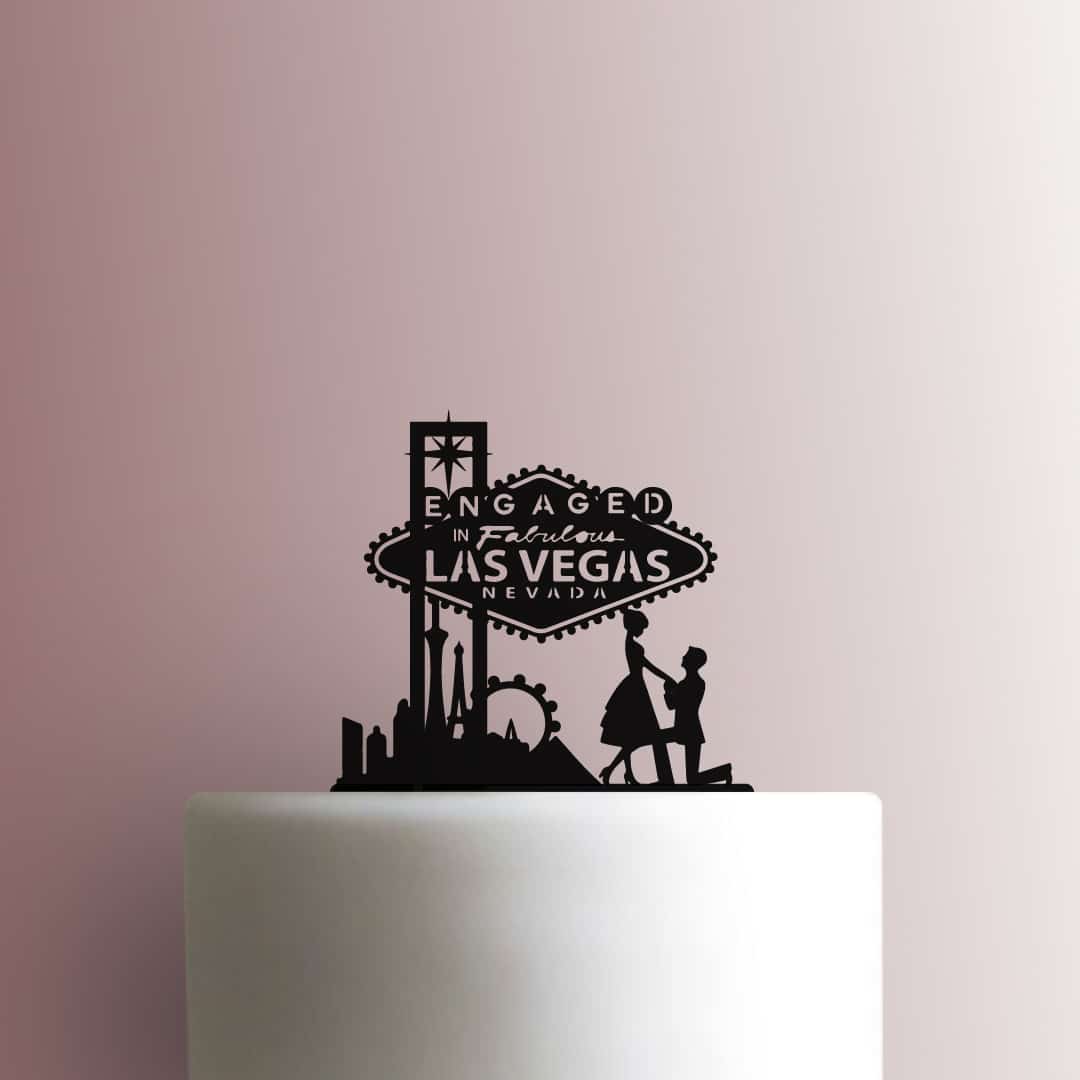 Engaged in Fabulous Las Vegas Couple - Acrylic Cake Topper