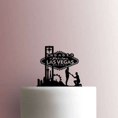 Engaged in Fabulous Las Vegas Gay Couple - Acrylic Cake Topper