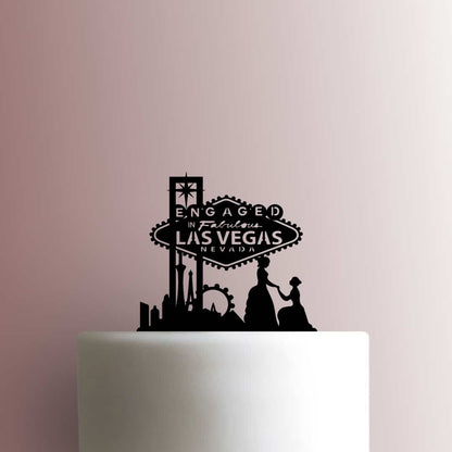 Engaged in Fabulous Las Vegas Lesbian Couple - Acrylic Cake Topper