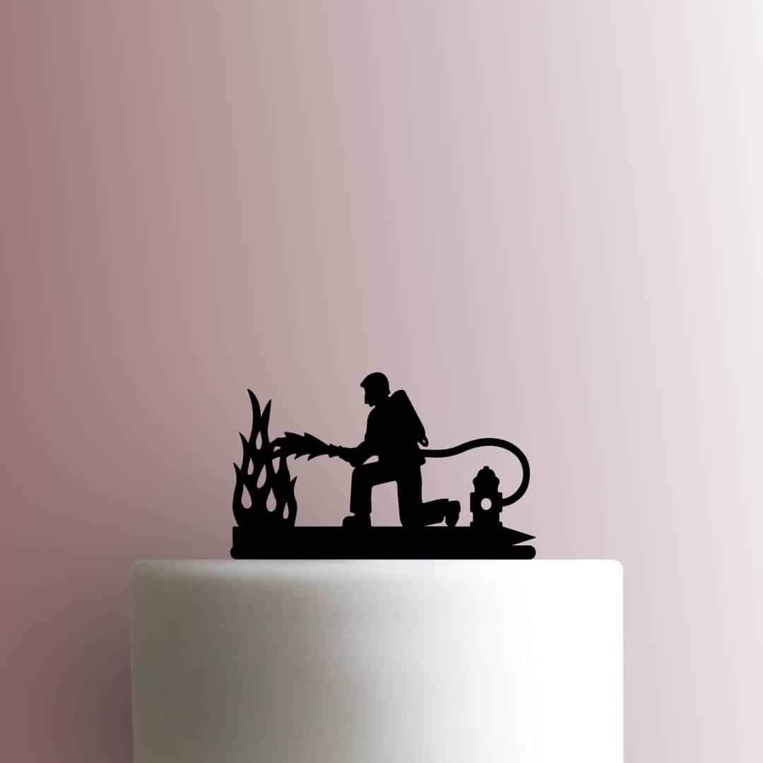 Firefighter - Acrylic Cake Topper