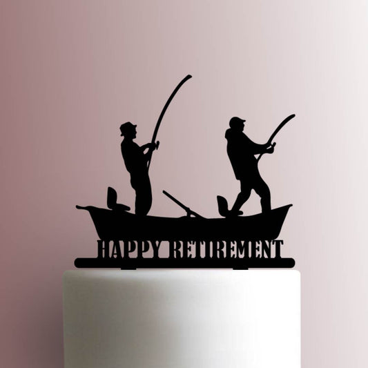 Fishing Happy Retirement - Acrylic Cake Topper