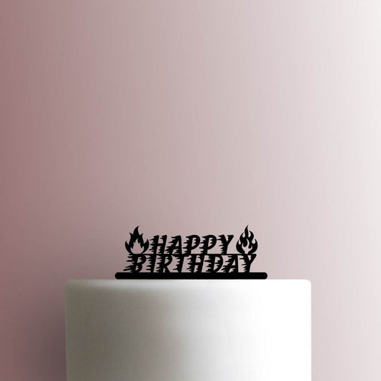 Flame Happy Birthday - Acrylic Cake Topper