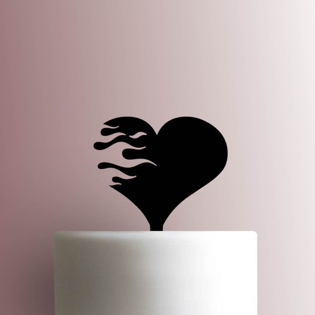 Flame Heart - Acrylic Cake Topper