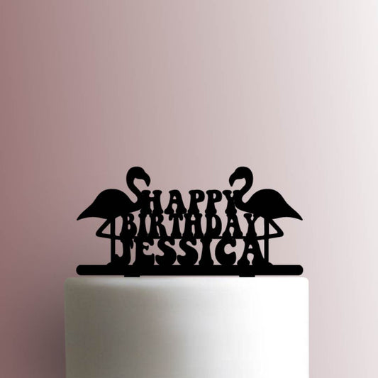 Flamingo Happy Birthday 225-A36- Acrylic Cake Topper