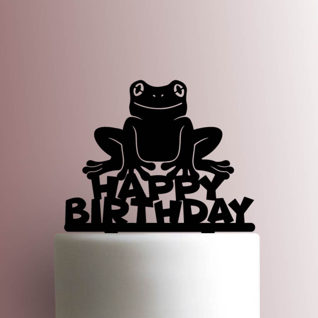 Frog Happy Birthday - Acrylic Cake Topper