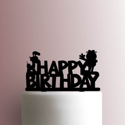 Garfield and Odie Happy Birthday - Acrylic Cake Topper