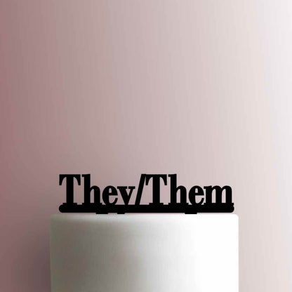 Gender Identity Pronoun They Them - Acrylic Cake Topper