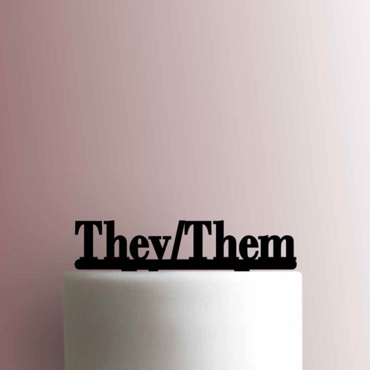 Gender Identity Pronoun They Them - Acrylic Cake Topper