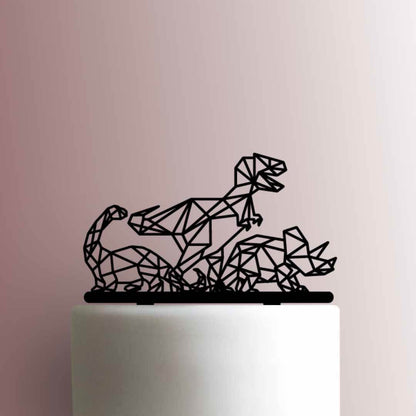 Geometric Dinosaurs - Acrylic Cake Topper