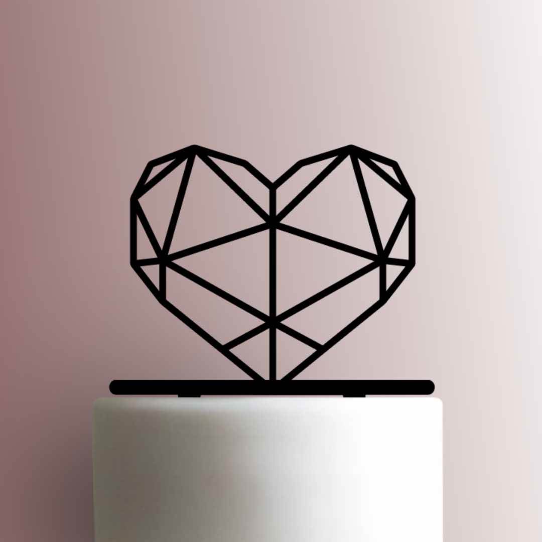 Geometric Heart - Acrylic Cake Topper