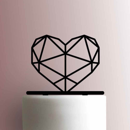 Geometric Heart - Acrylic Cake Topper