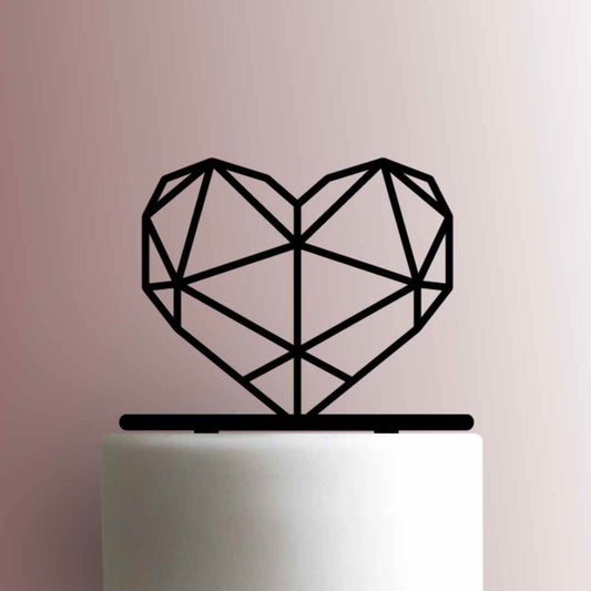 Geometric Heart - Acrylic Cake Topper