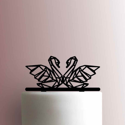 Geometric Swans - Acrylic Cake Topper