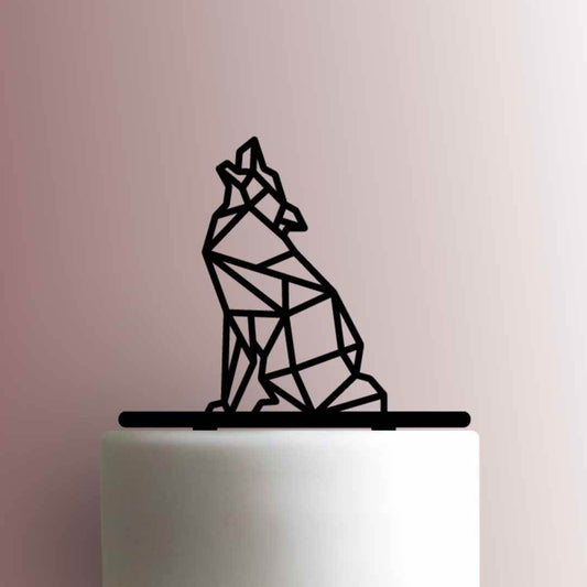 Geometric Wolf Howling Body - Acrylic Cake Topper