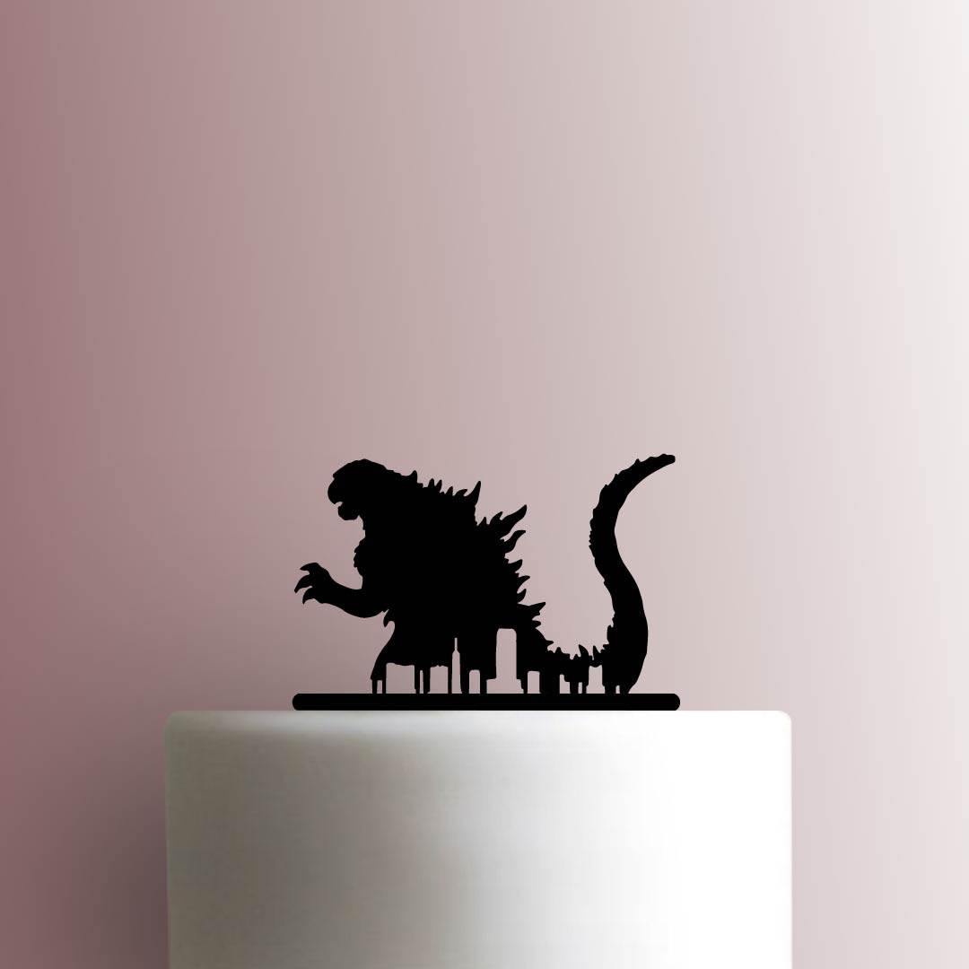 Godzilla and City - Acrylic Cake Topper