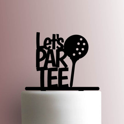 Golf Ball Lets Par Tee - Acrylic Cake Topper