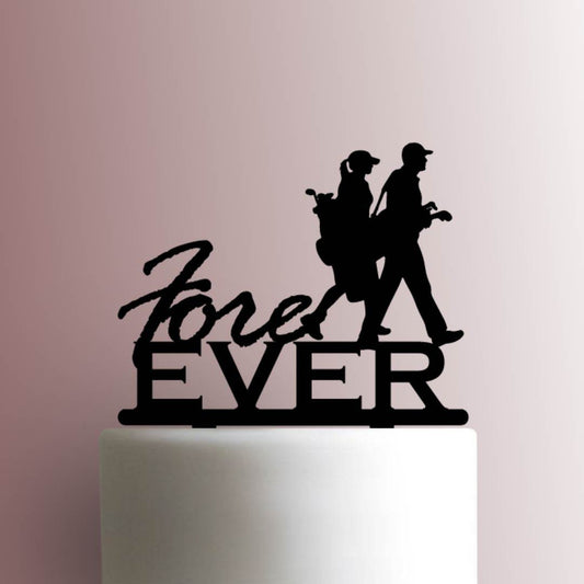 Golf Couple Fore Ever - Acrylic Cake Topper