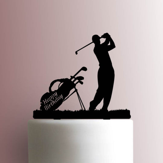 Golf Happy Birthday - Acrylic Cake Topper