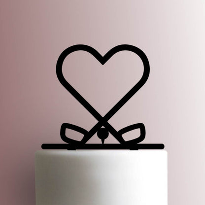 Golf Heart - Acrylic Cake Topper