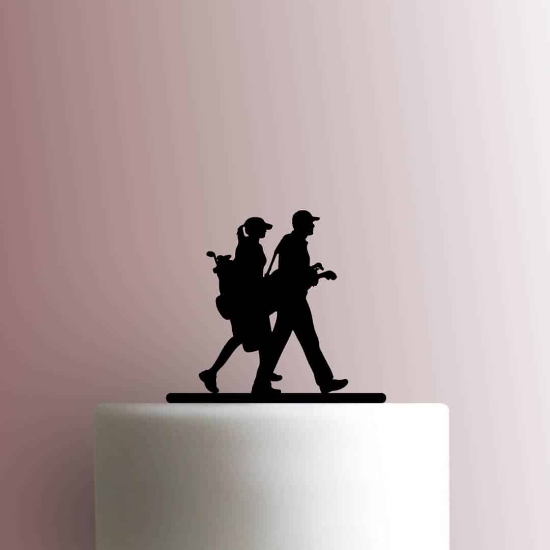 Golfing Couple - Acrylic Cake Topper