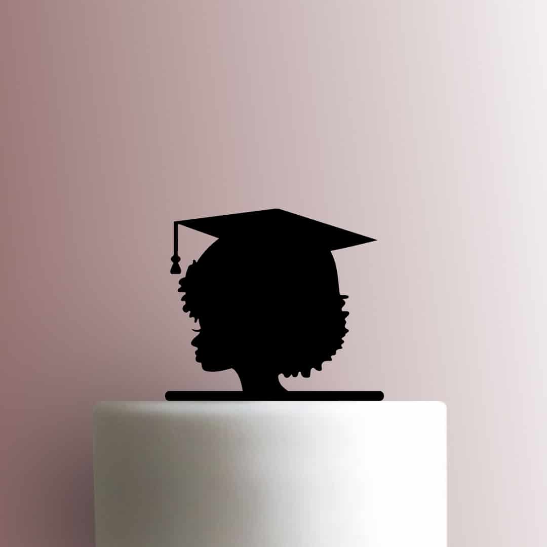 Graduation Afro Girl - Acrylic Cake Topper