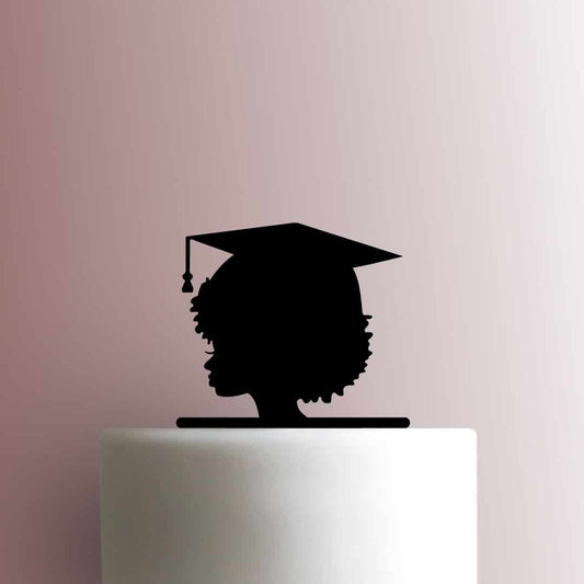 Graduation Afro Girl - Acrylic Cake Topper