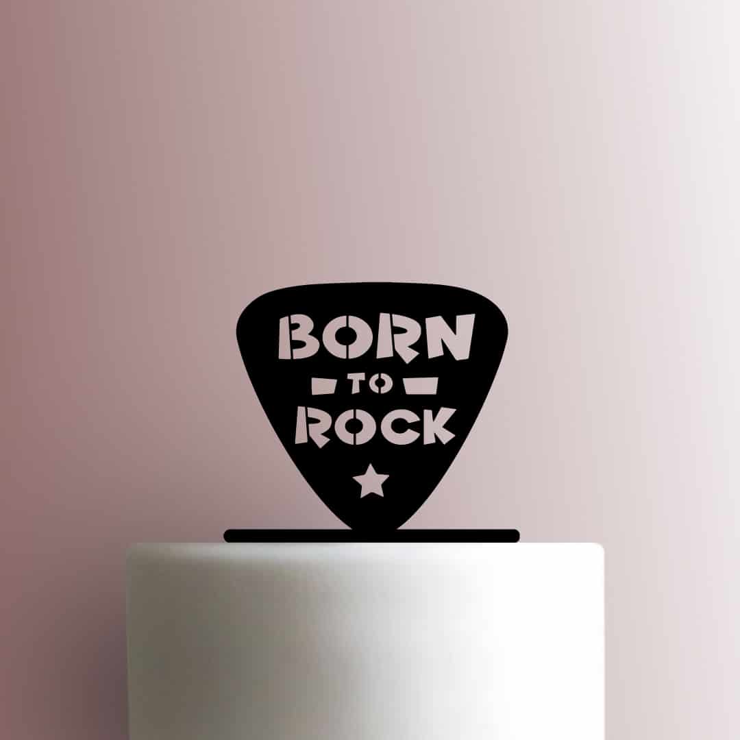 Guitar Pick Born to Rock - Acrylic Cake Topper