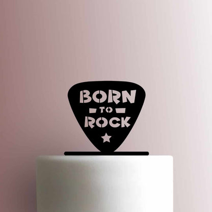 Guitar Pick Born to Rock - Acrylic Cake Topper