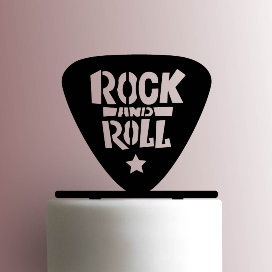 Guitar Pick Rock and Roll - Acrylic Cake Topper