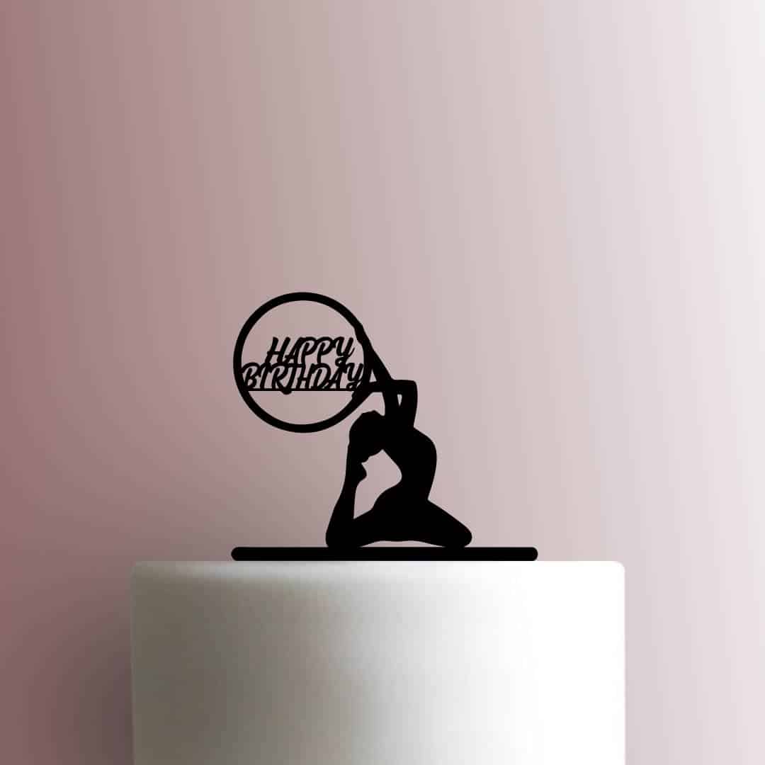 Gymnastics Happy Birthday - Acrylic Cake Topper