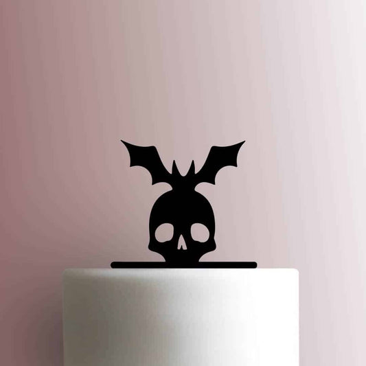 Halloween ? Skull with Bat - Acrylic Cake Topper