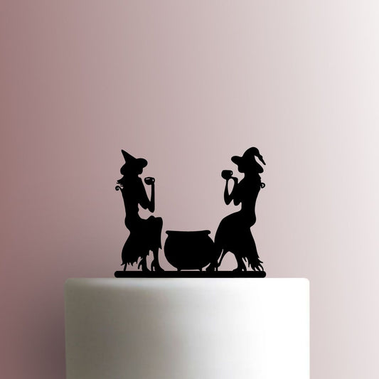 Halloween ? Witches with Cauldron - Acrylic Cake Topper