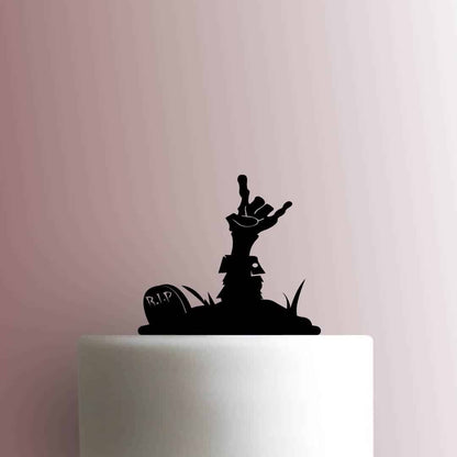 Halloween ? Zombie Grave Rock and Roll Hand - Acrylic Cake Topper