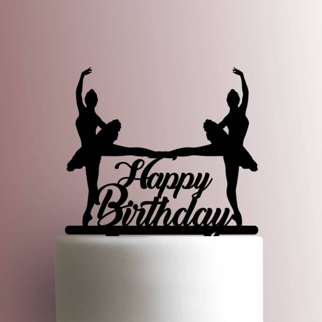 Happy Birthday Ballet Dancers - Acrylic Cake Topper