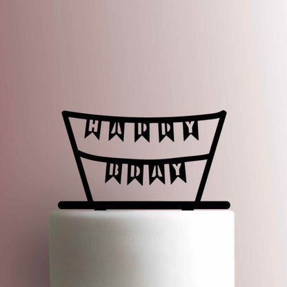 Happy Birthday Banner - Acrylic Cake Topper