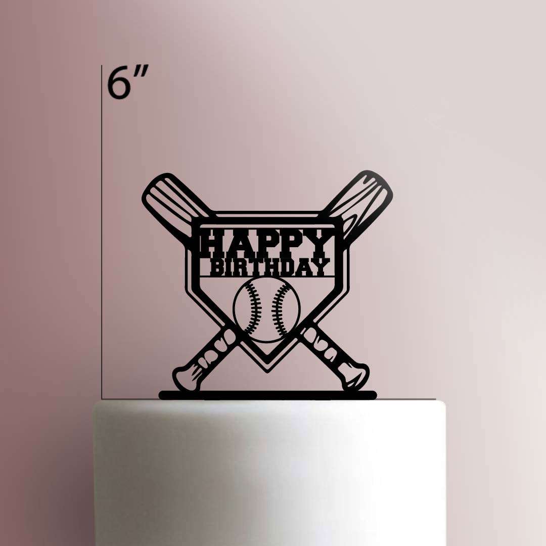 Happy Birthday Baseball- Acrylic Cake Topper