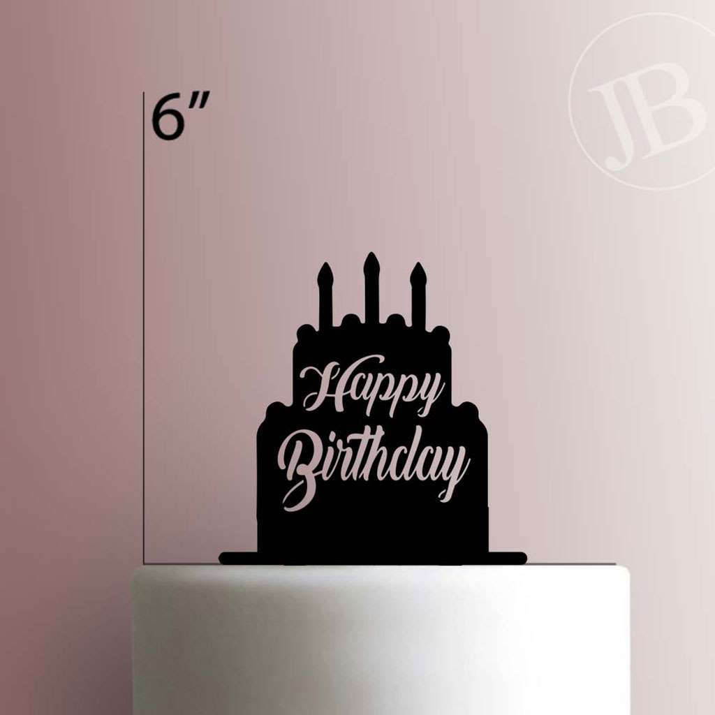 Happy Birthday Cake- Acrylic Cake Topper