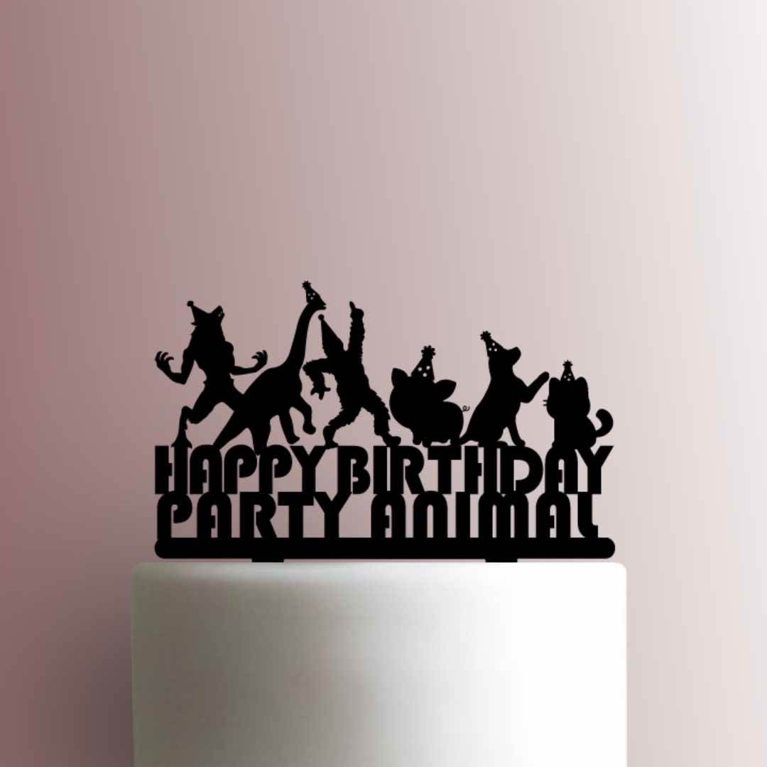 Happy Birthday Party Animal - Acrylic Cake Topper