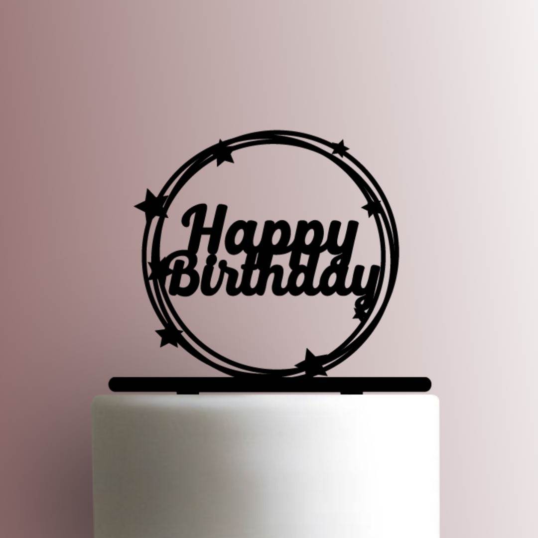 Happy Birthday Stars - Acrylic Cake Topper